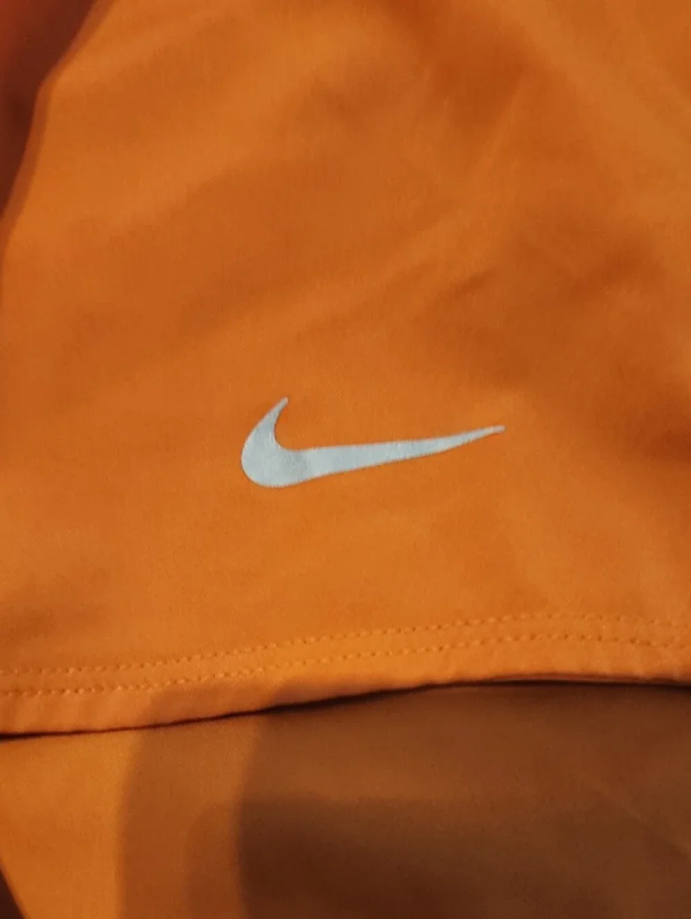 Nike Women's Orange/ Mustard Athletic Running Shorts with Swoosh